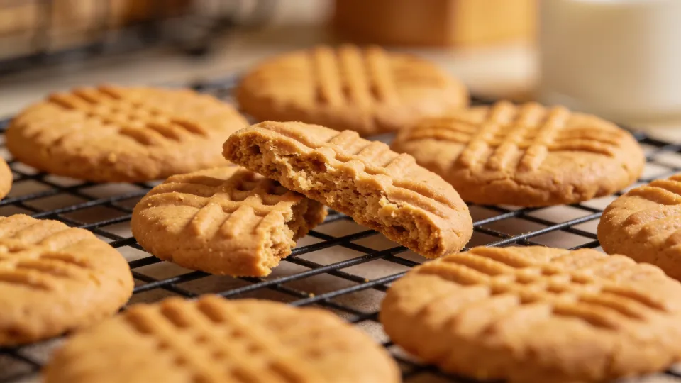 Cookies de Pasta de Amendoim (3 Ingredientes)
